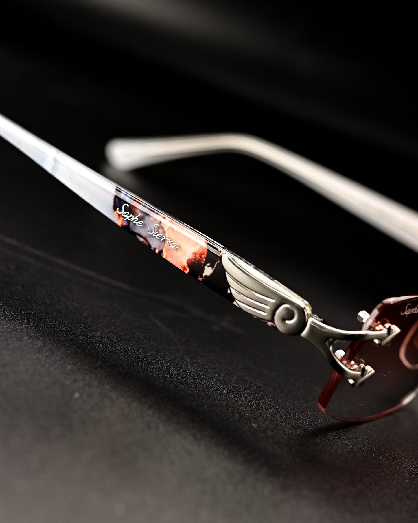 18K WHITE GOLD MARBLE RIMLESS (NEW ARRIVAL)