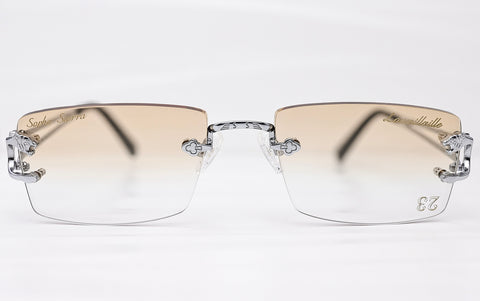custom lenses engraving rimless glasses 