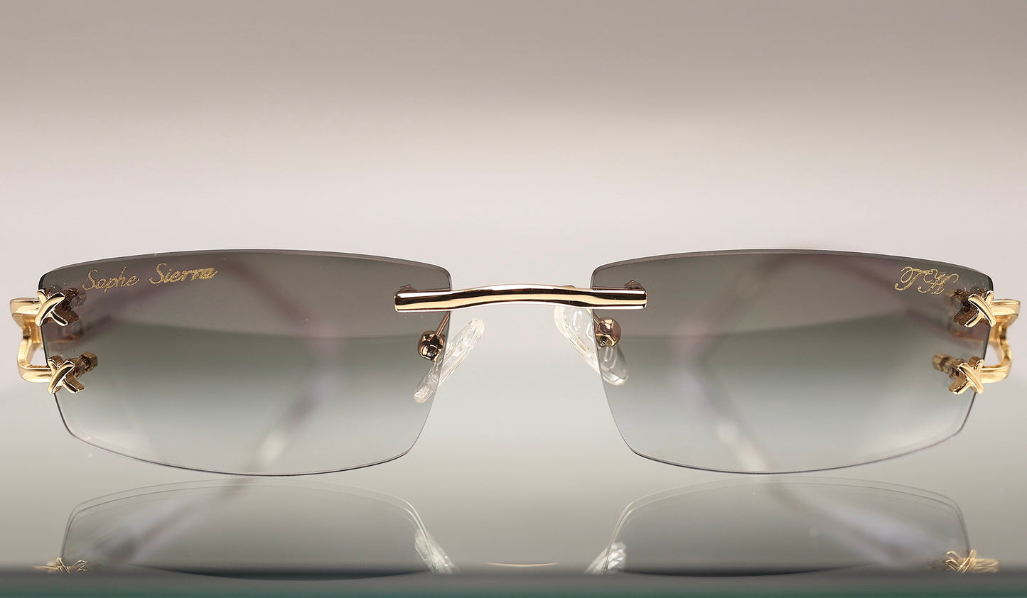 custom lenses engraving rimless glasses 