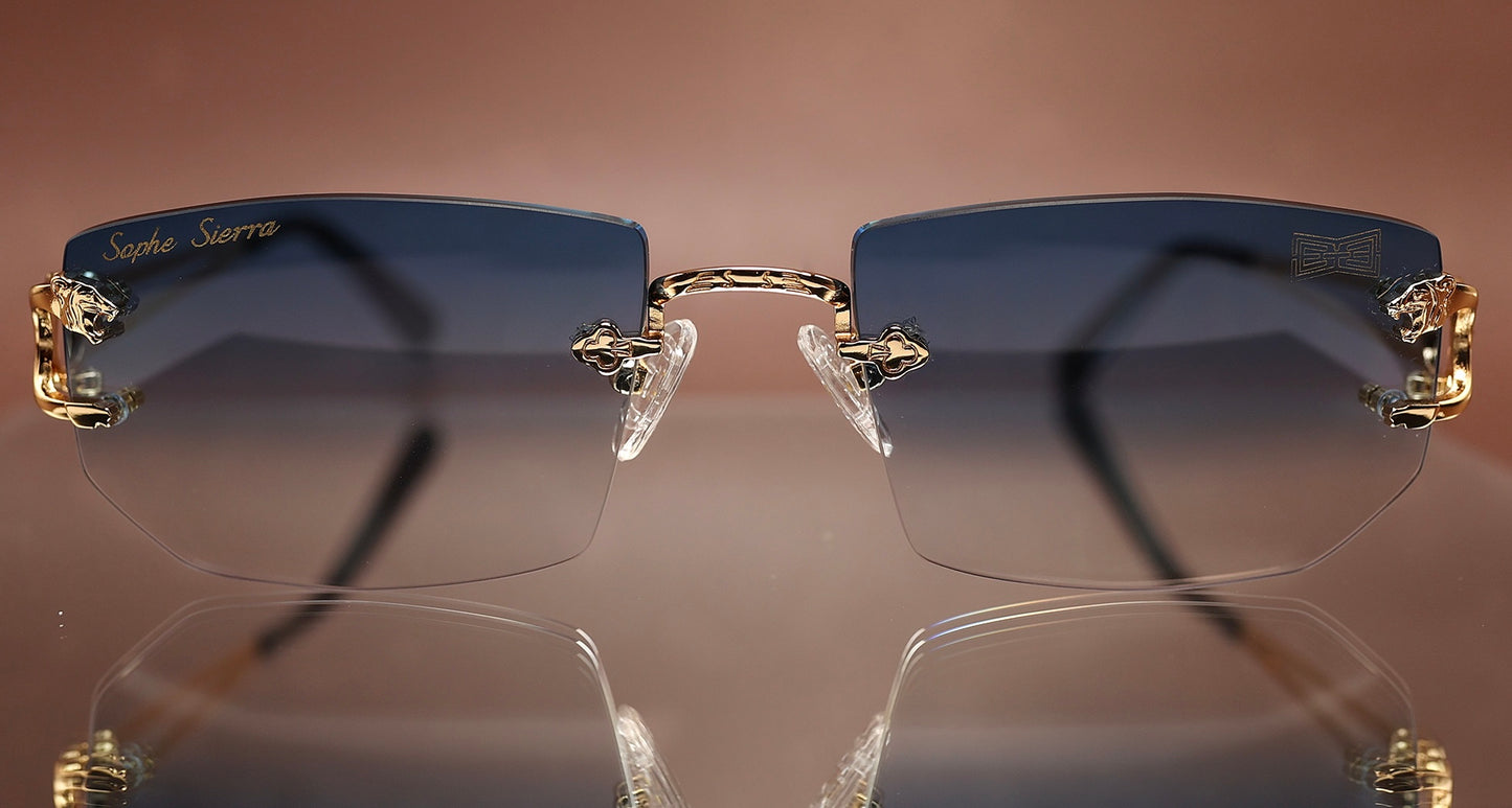 custom lenses engraving rimless glasses 