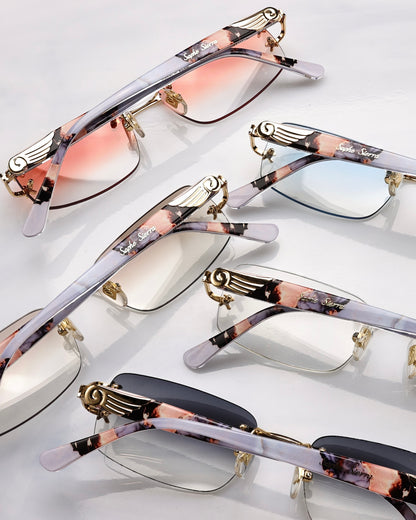 18K GOLD MARBLE RIMLESS