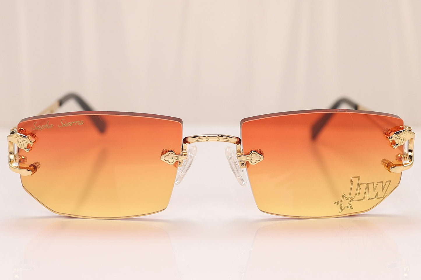 custom lenses engraving rimless glasses 