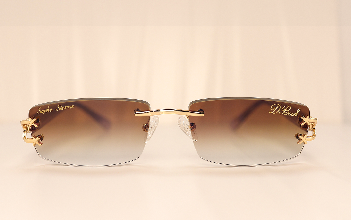 custom lenses engraving rimless glasses 