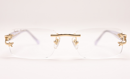 18K GOLD MARBLE RIMLESS