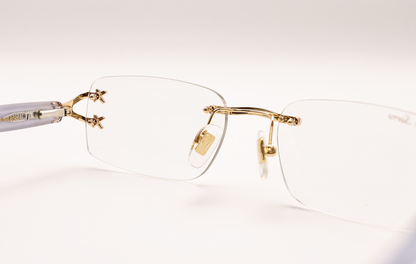 18K GOLD MARBLE RIMLESS