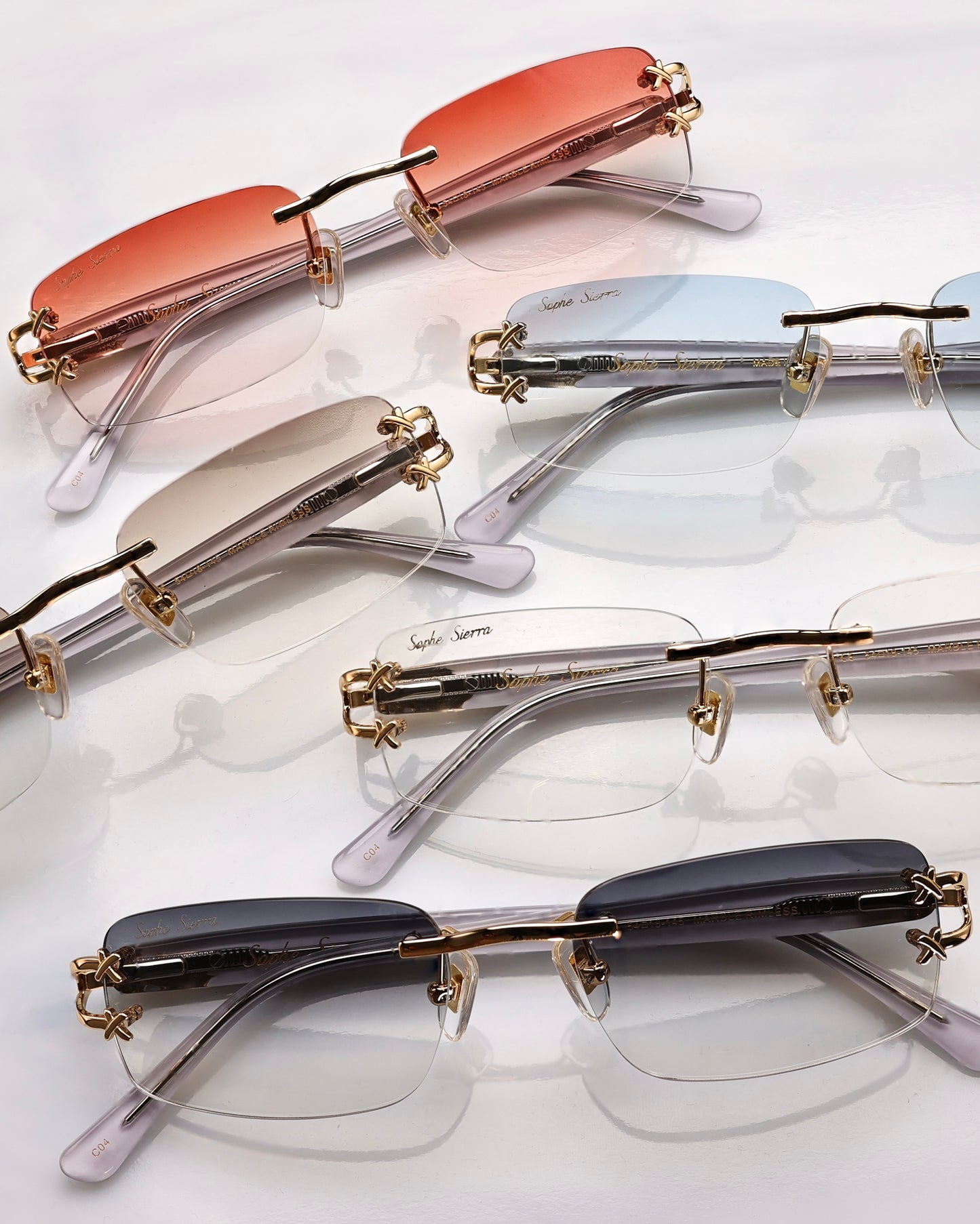 18K GOLD MARBLE RIMLESS