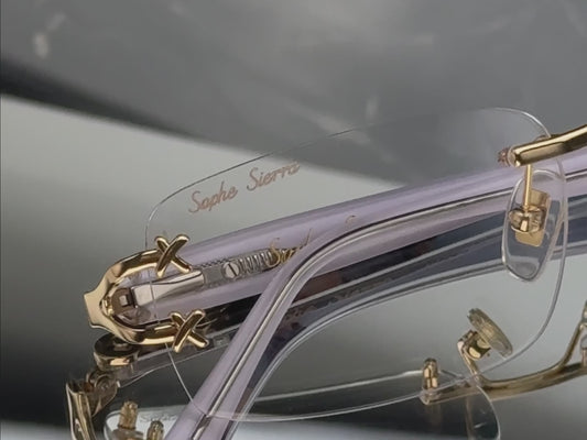 Sophe Sierra 18K Gold Marble Rimless Glasses