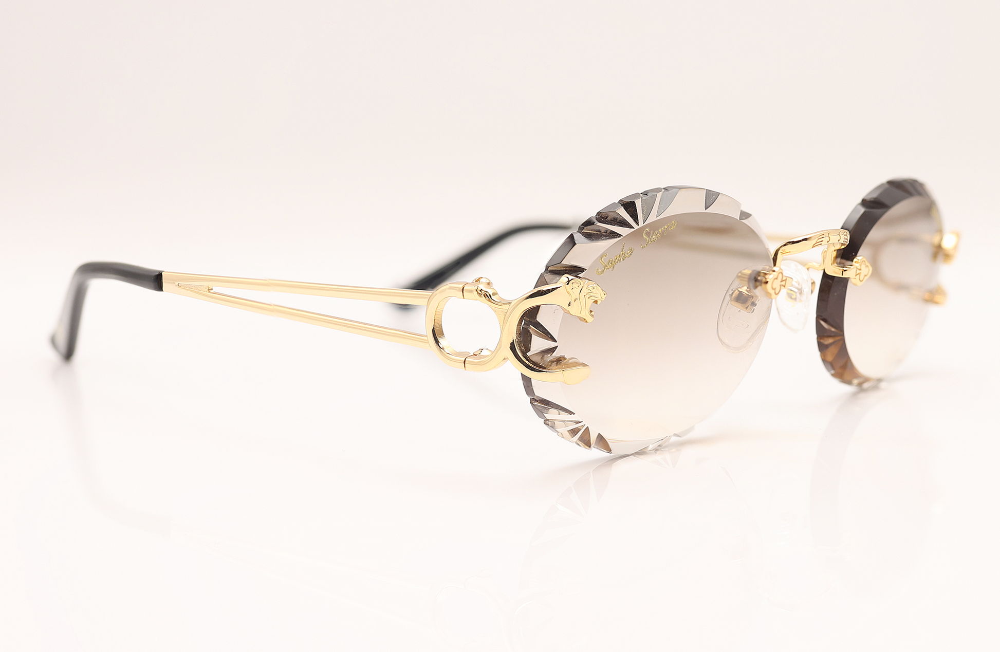 diamond cut lenses rimless glasses