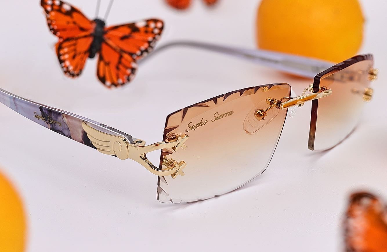 diamond cut lenses rimless glasses