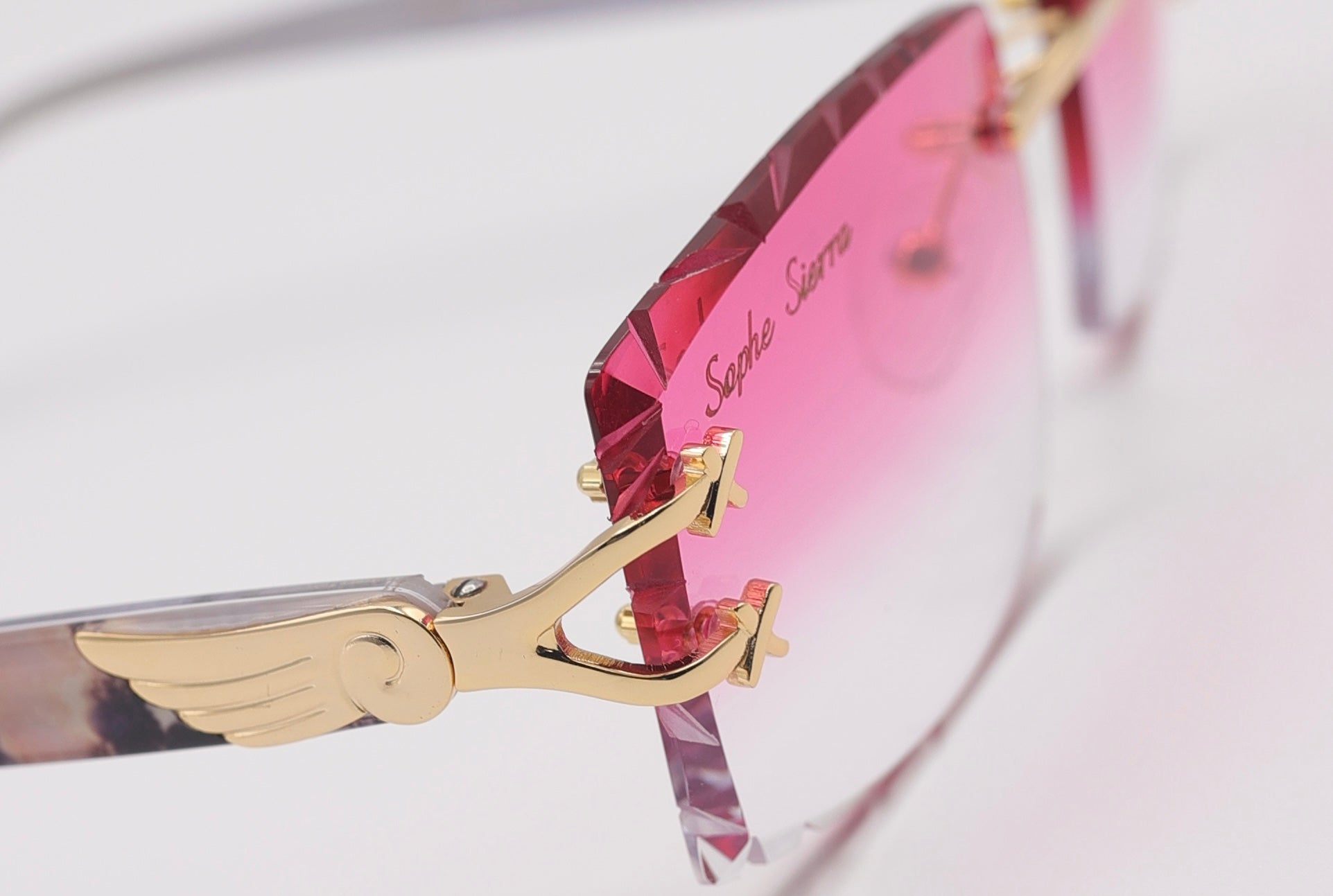 diamond cut lenses rimless glasses