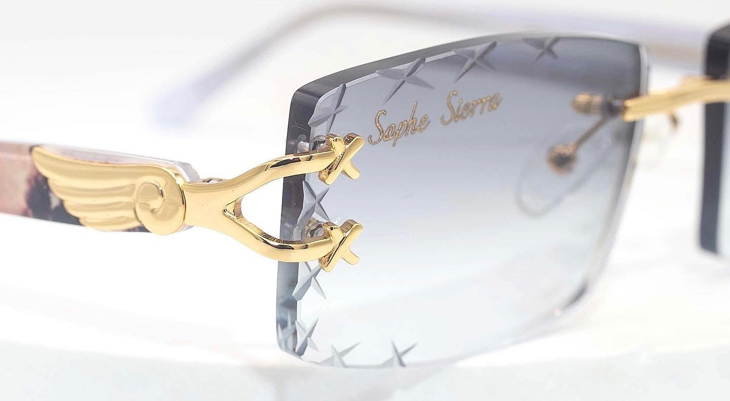 diamond cut lenses rimless glasses