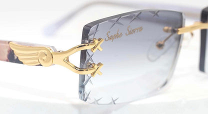 diamond cut lenses rimless glasses