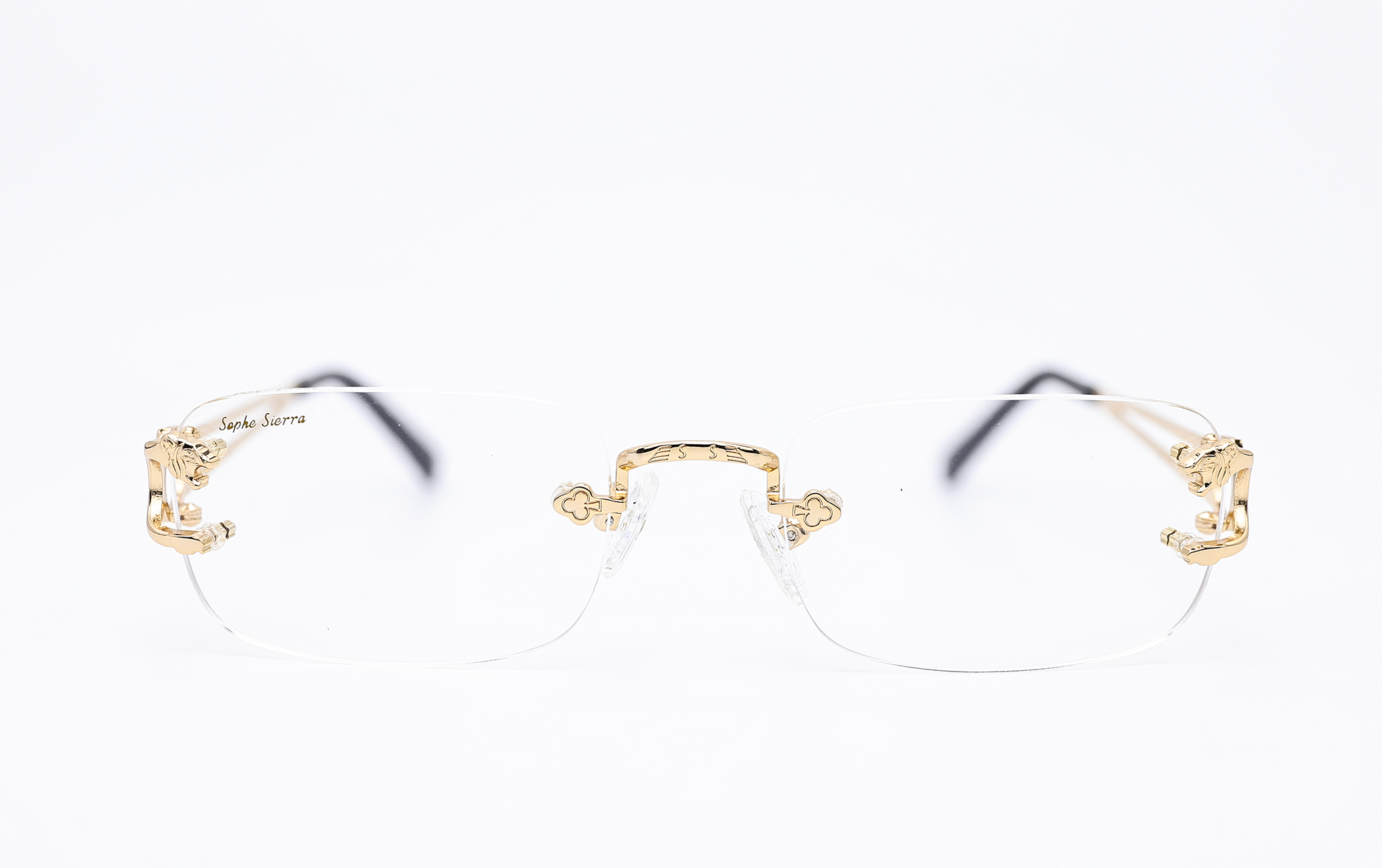 gold rimless glasses 