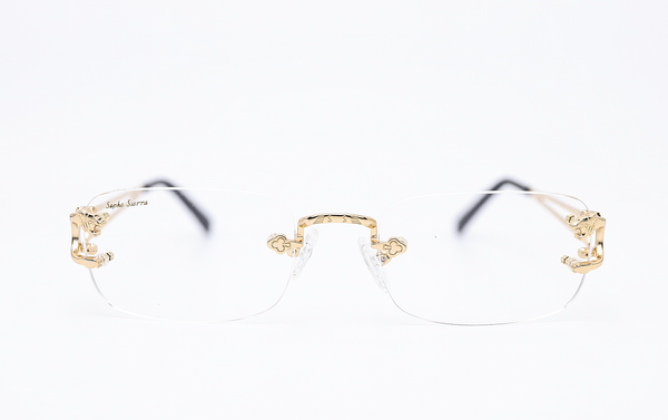 gold rimless glasses 