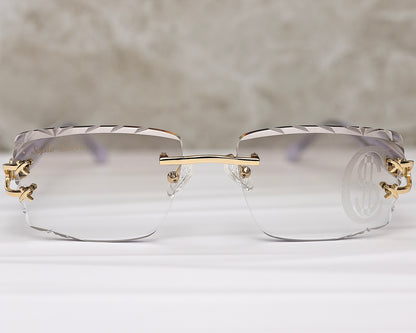 diamond cut lenses rimless glasses