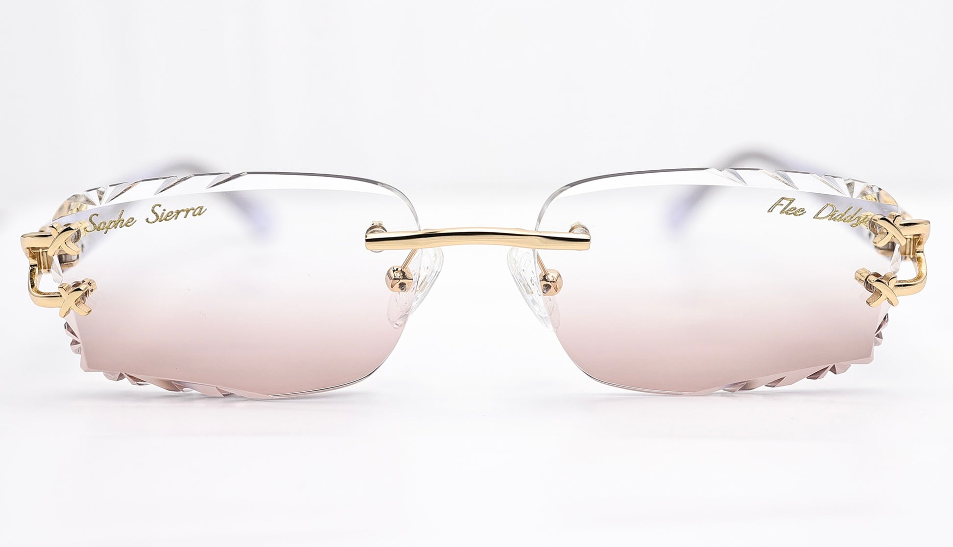 diamond cut lenses rimless glasses