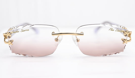 diamond cut lenses rimless glasses