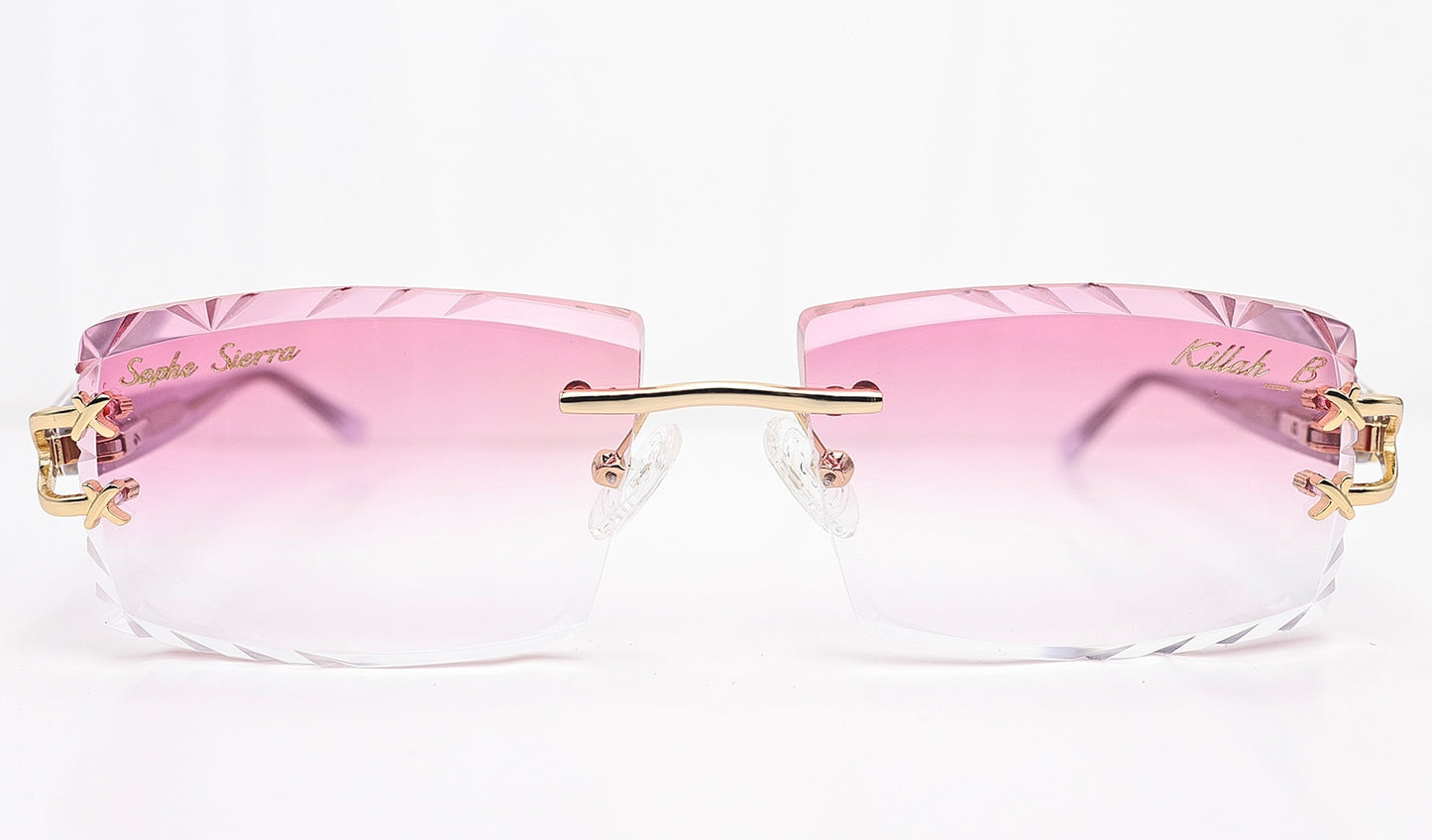 diamond cut lenses rimless glasses