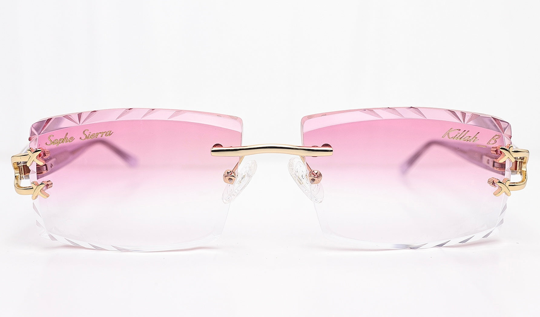 diamond cut lenses rimless glasses