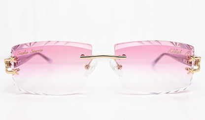 diamond cut lenses rimless glasses