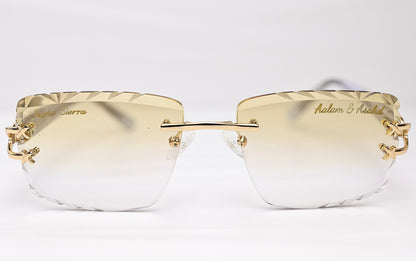 diamond cut lenses rimless glasses