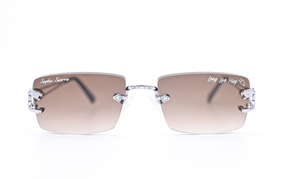 custom lenses engraving rimless glasses 