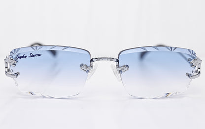 diamond cut lenses rimless glasses