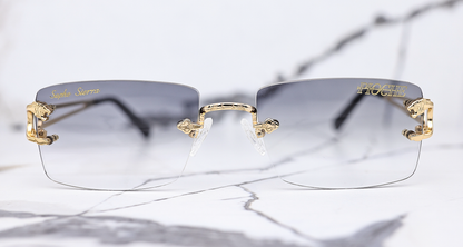 custom lenses engraving rimless glasses 