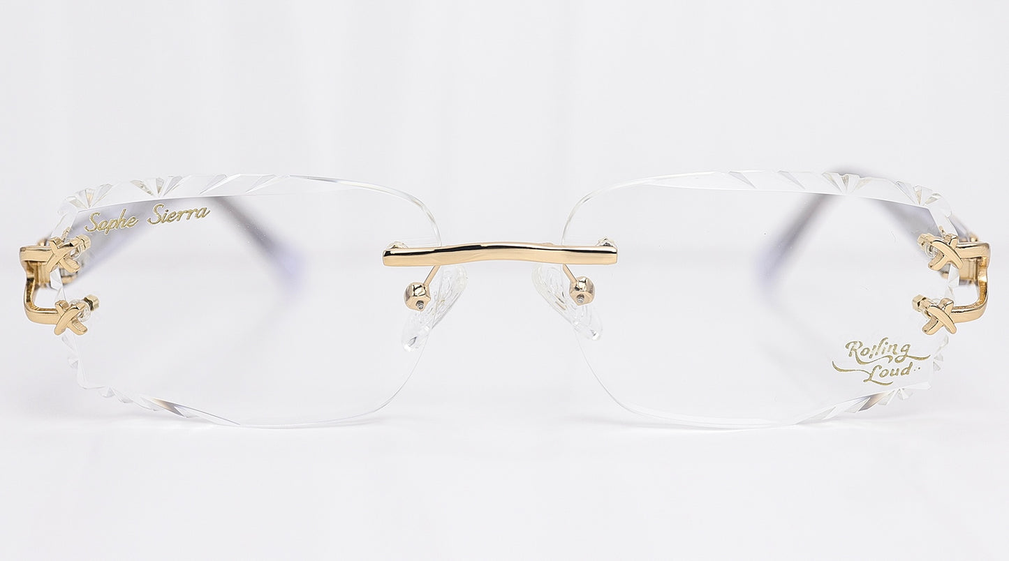 diamond cut lenses rimless glasses