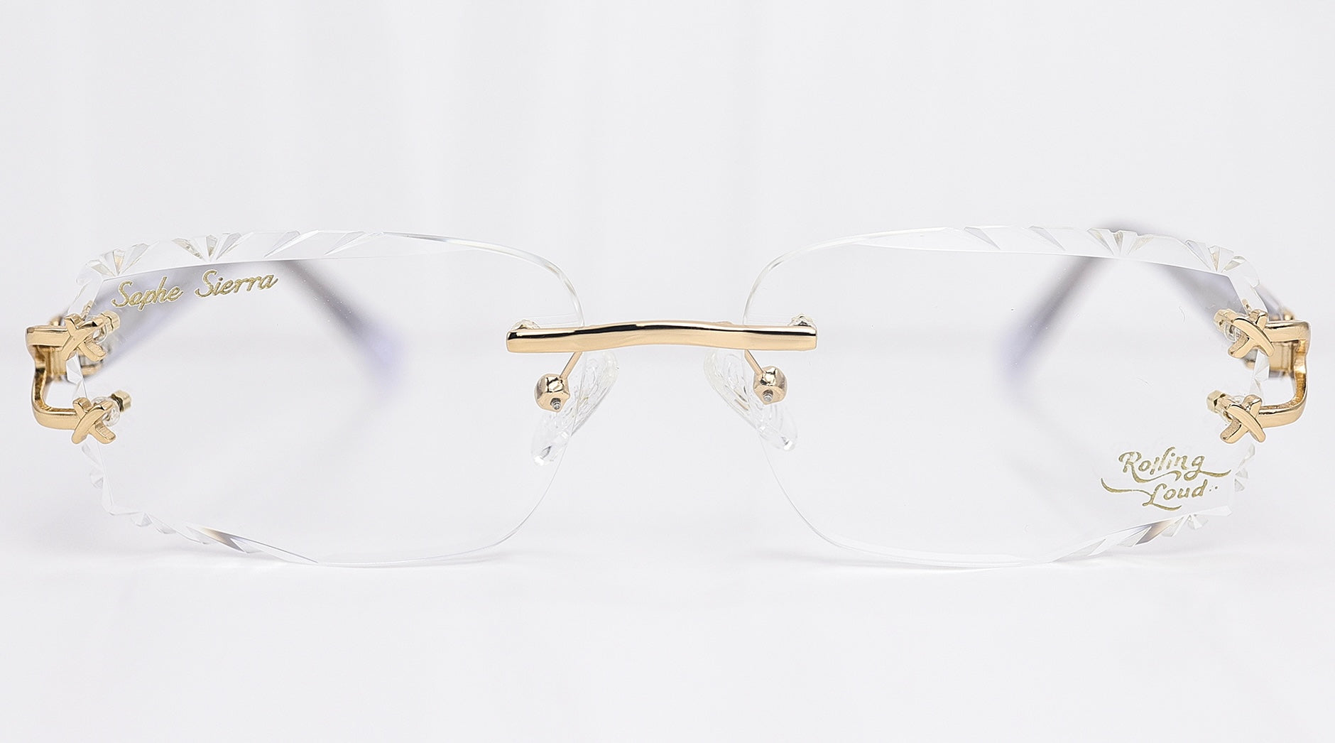 diamond cut lenses rimless glasses