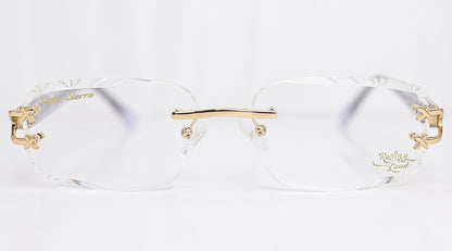 diamond cut lenses rimless glasses