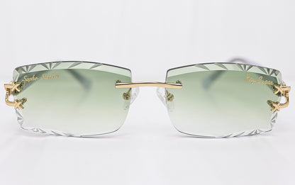 diamond cut lenses rimless glasses
