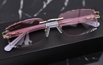 diamond cut lenses rimless glasses
