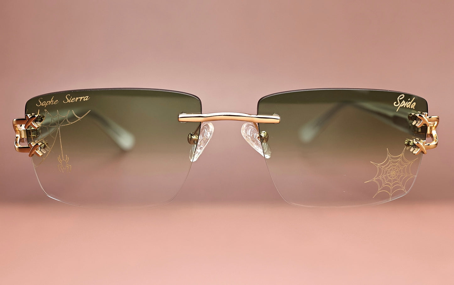 custom lenses engraving rimless glasses 